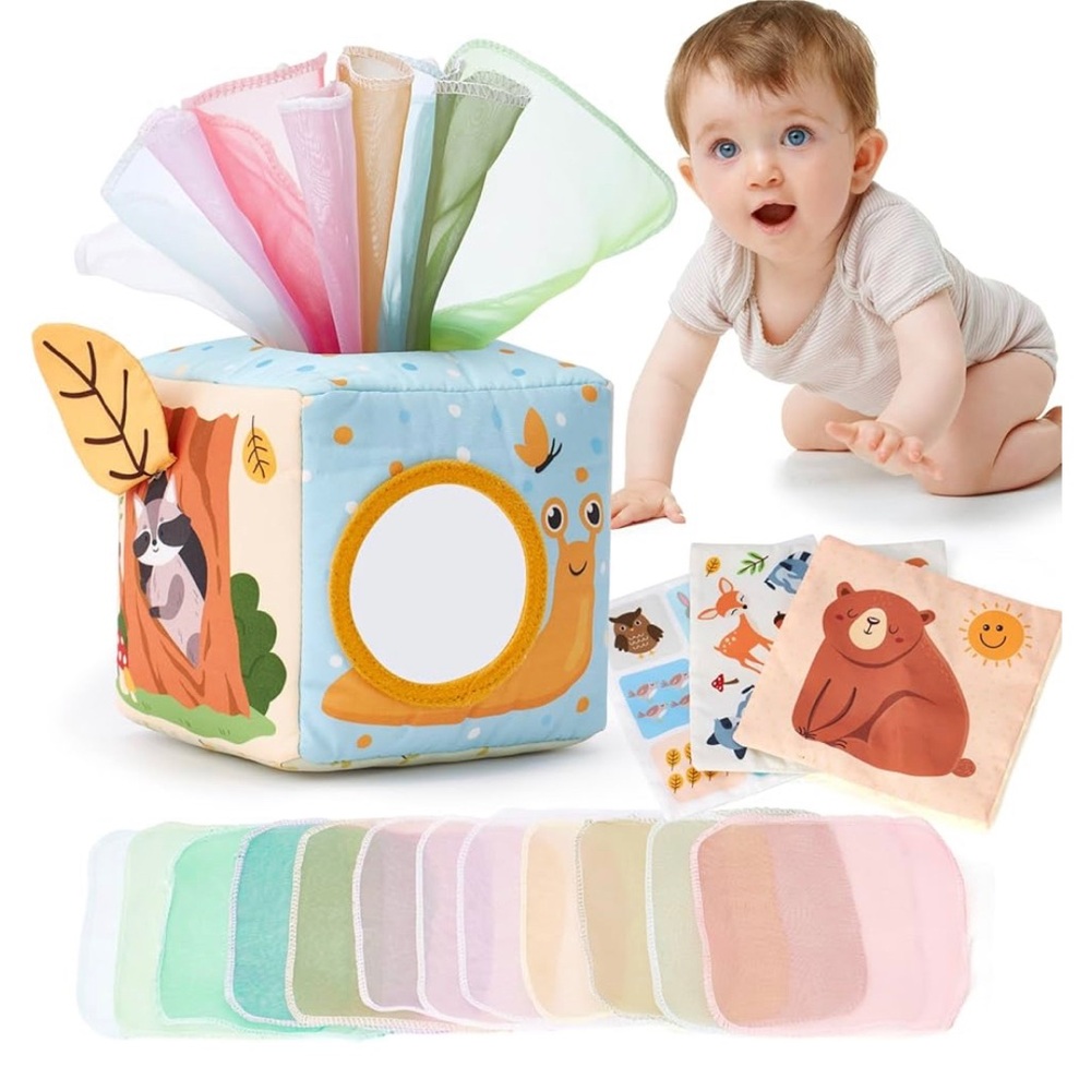 Baby Toy - Montessori Baby Toys 0-3-6-12 Months Tissue Box Toy